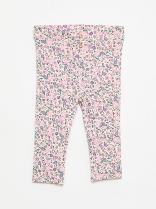 Legging largo de canalé con motivo - Kiabi
