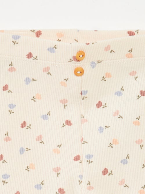 Legging largo de canalé con motivo - Kiabi