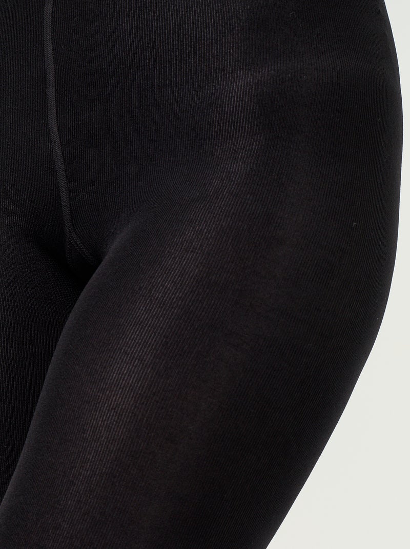 Legging largo de forro polar Negro - Kiabi