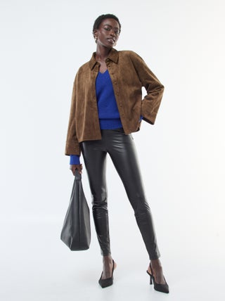 Legging largo de imitación piel