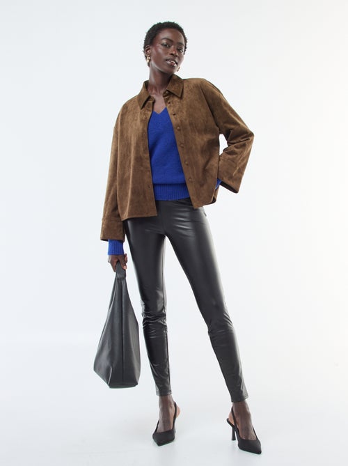 Legging largo de imitación piel - Kiabi