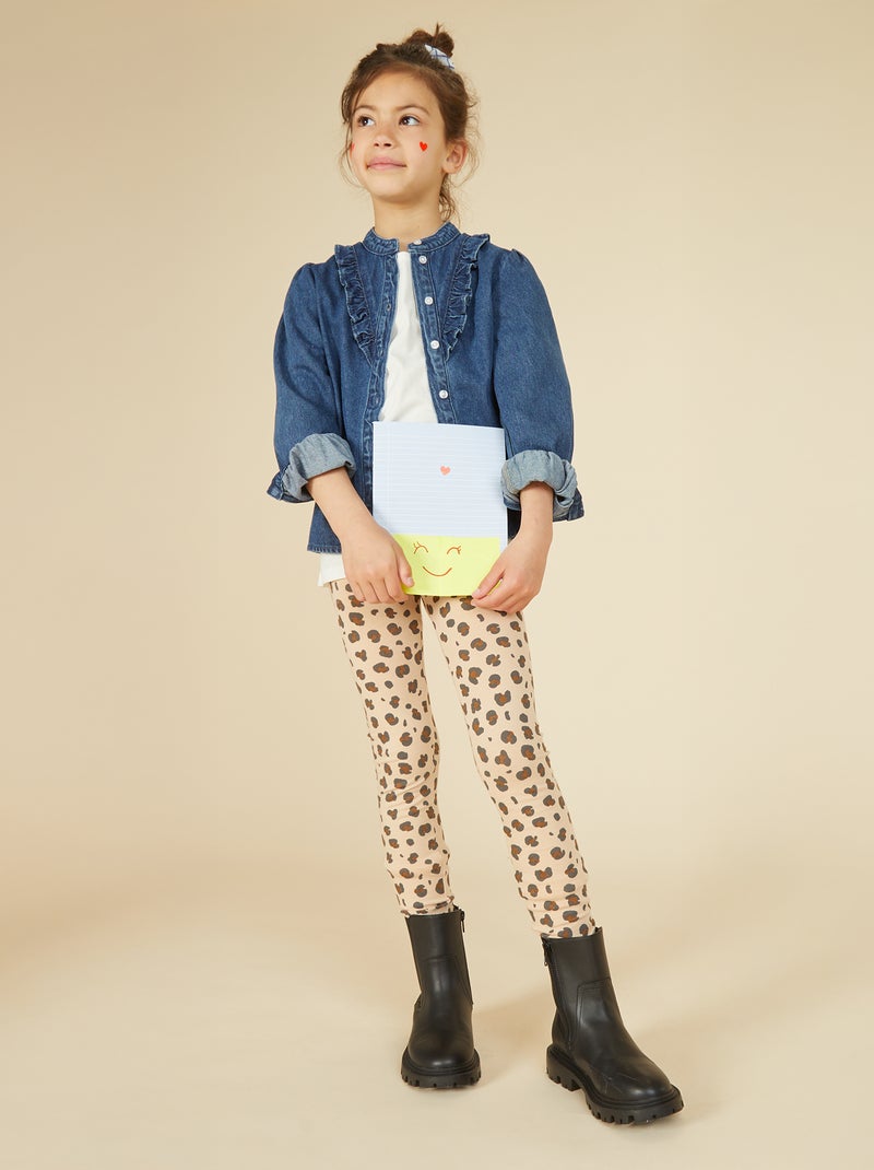 Legging largo de punto Beige - Kiabi