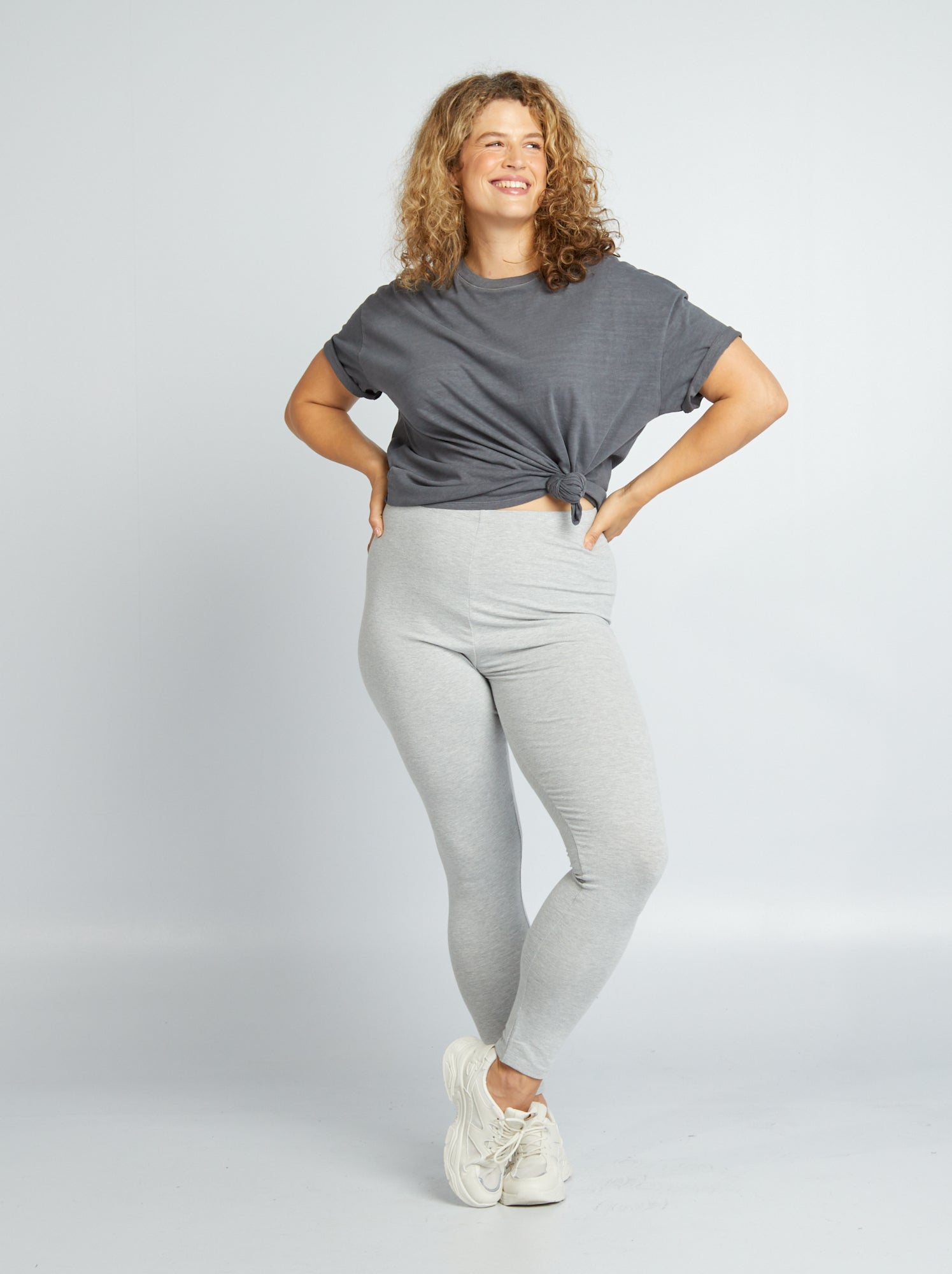 Pantalon gris mujer on sale