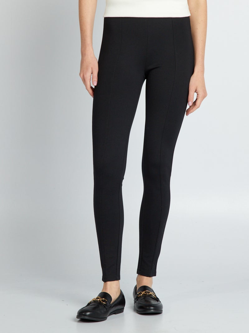 Legging largo de punto milano negro - Kiabi