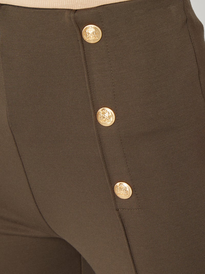 Legging largo de talle alto KAKI - Kiabi