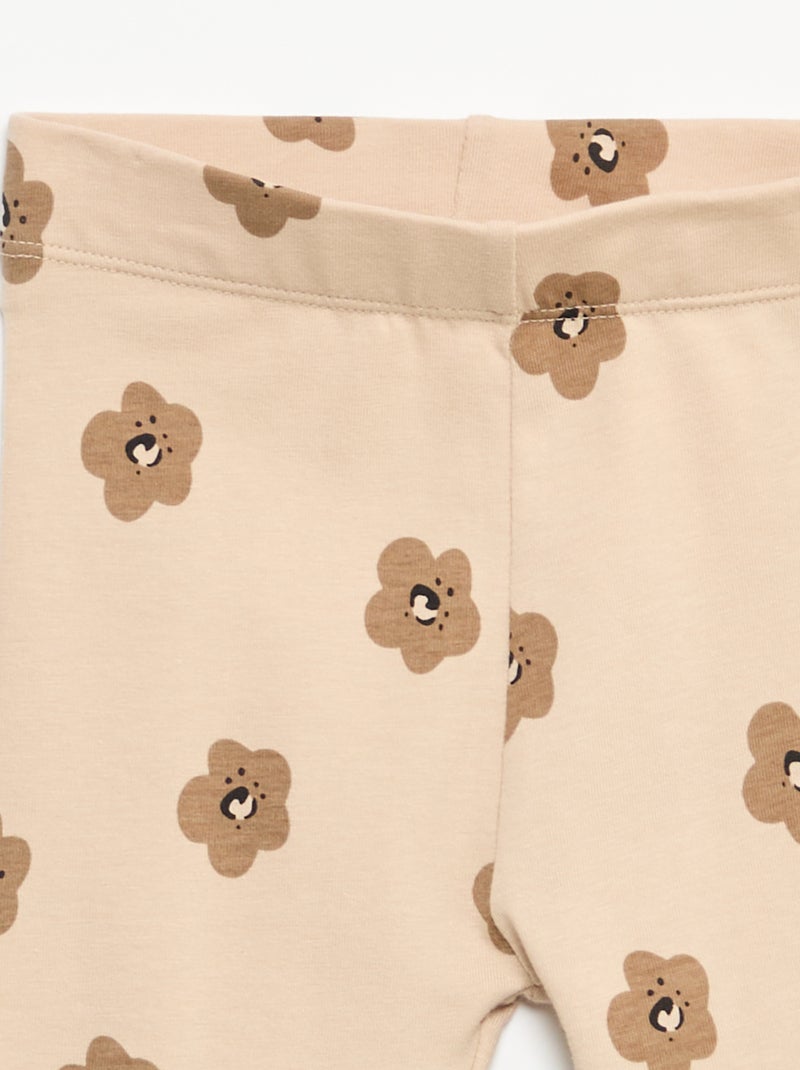 Legging largo estampado Beige - Kiabi