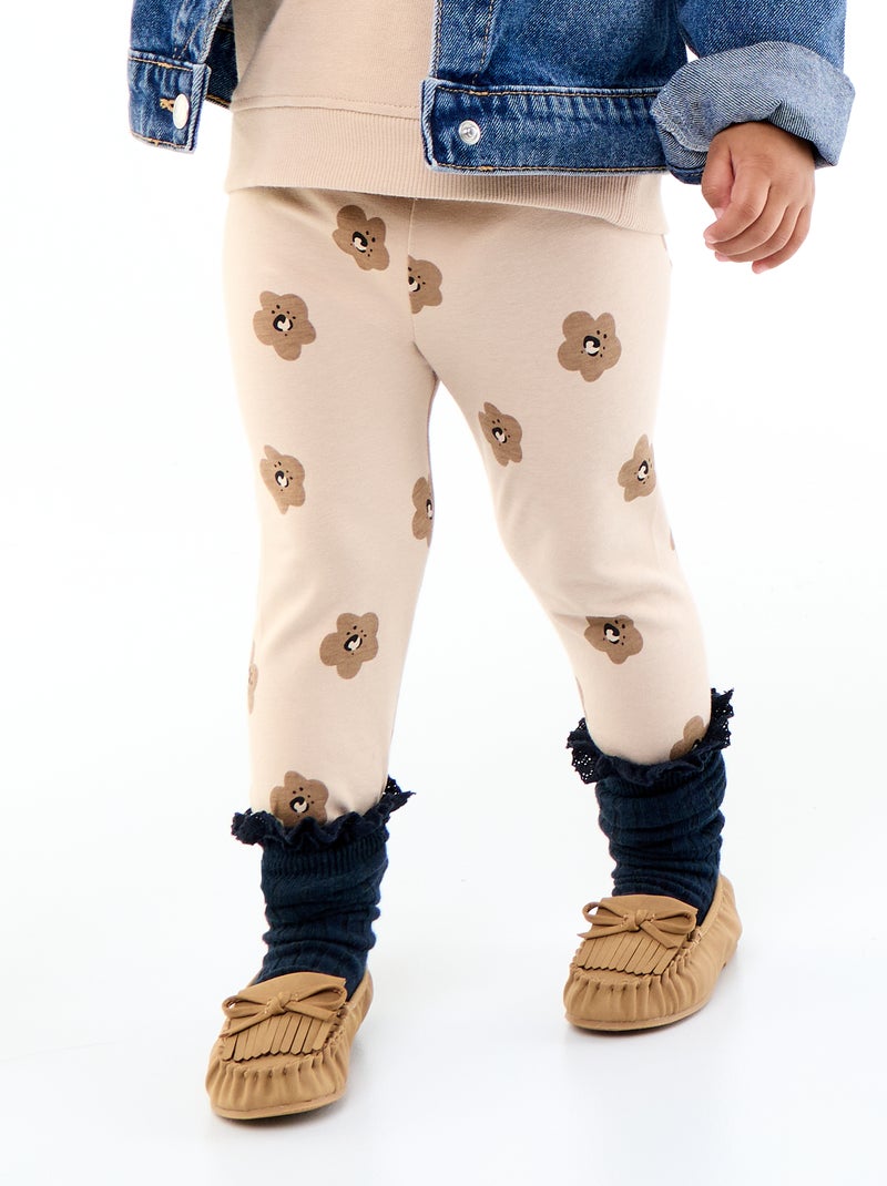 Legging largo estampado Beige - Kiabi