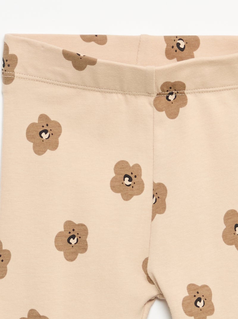 Legging largo estampado Beige - Kiabi