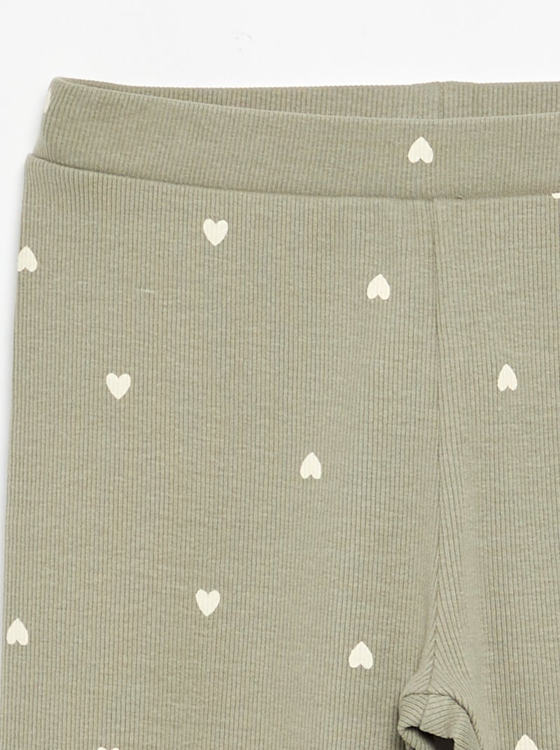Legging largo estampado Verde - Kiabi
