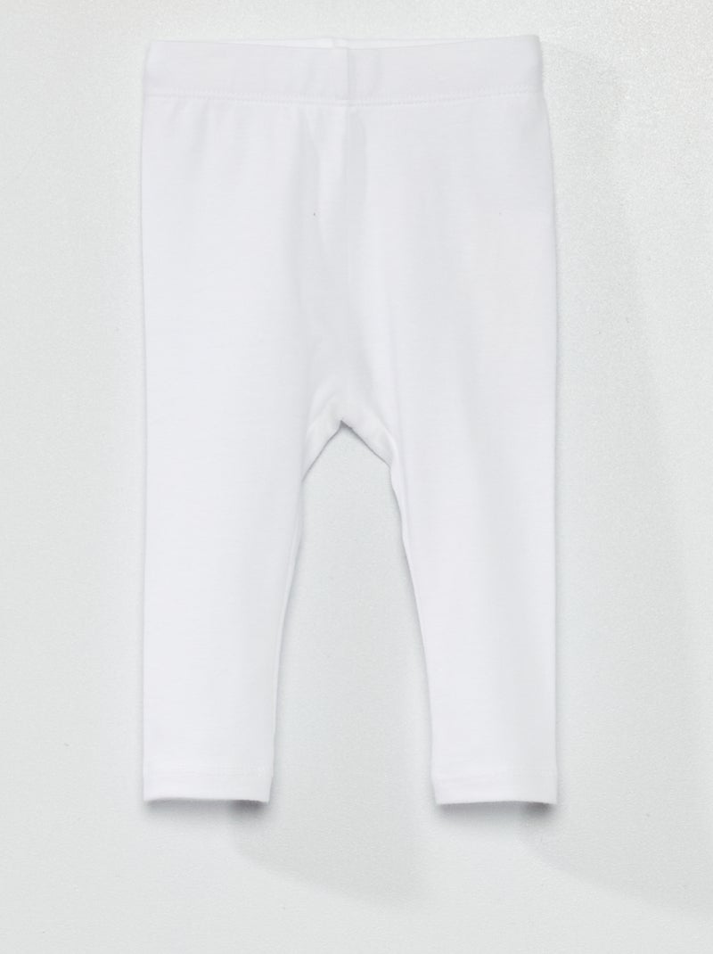 Legging largo liso de punto Blanco - Kiabi