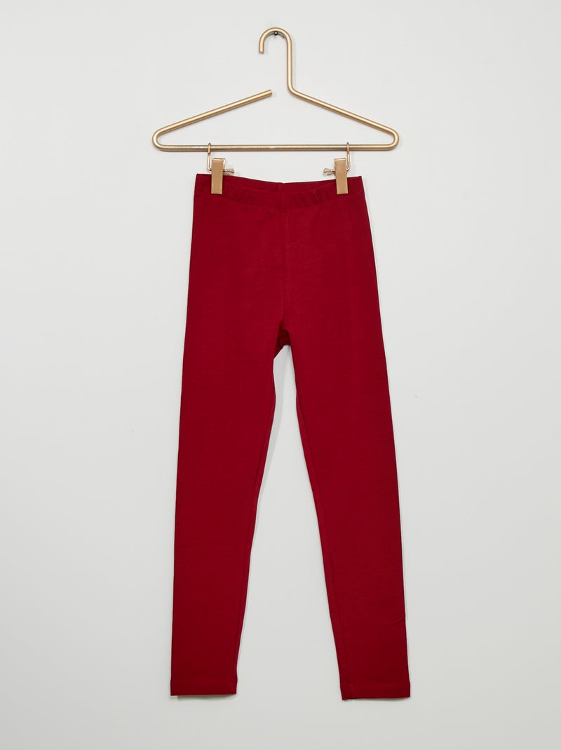 Legging largo y elástico rojo burdeos - Kiabi