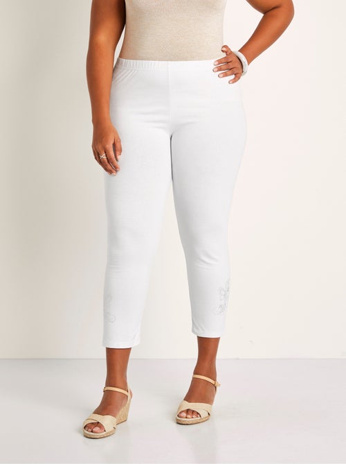 Legging liso corto con cinturilla elástica - Afibel - Kiabi