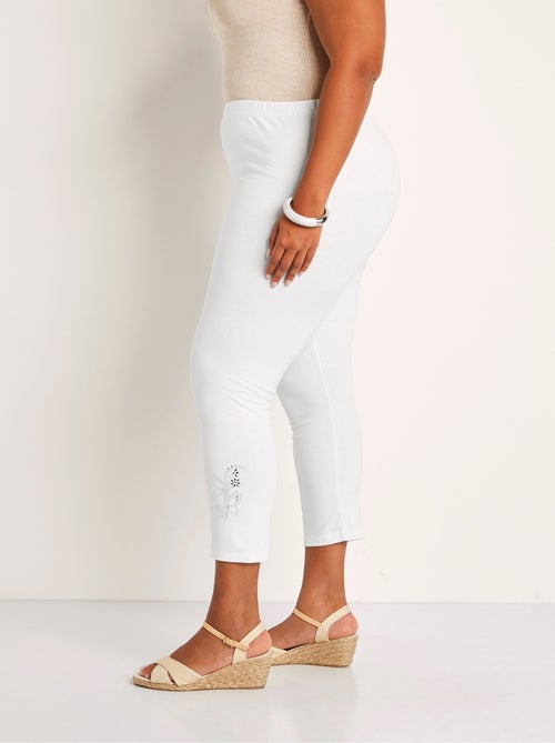 Legging liso corto con cinturilla elástica - Afibel - Kiabi