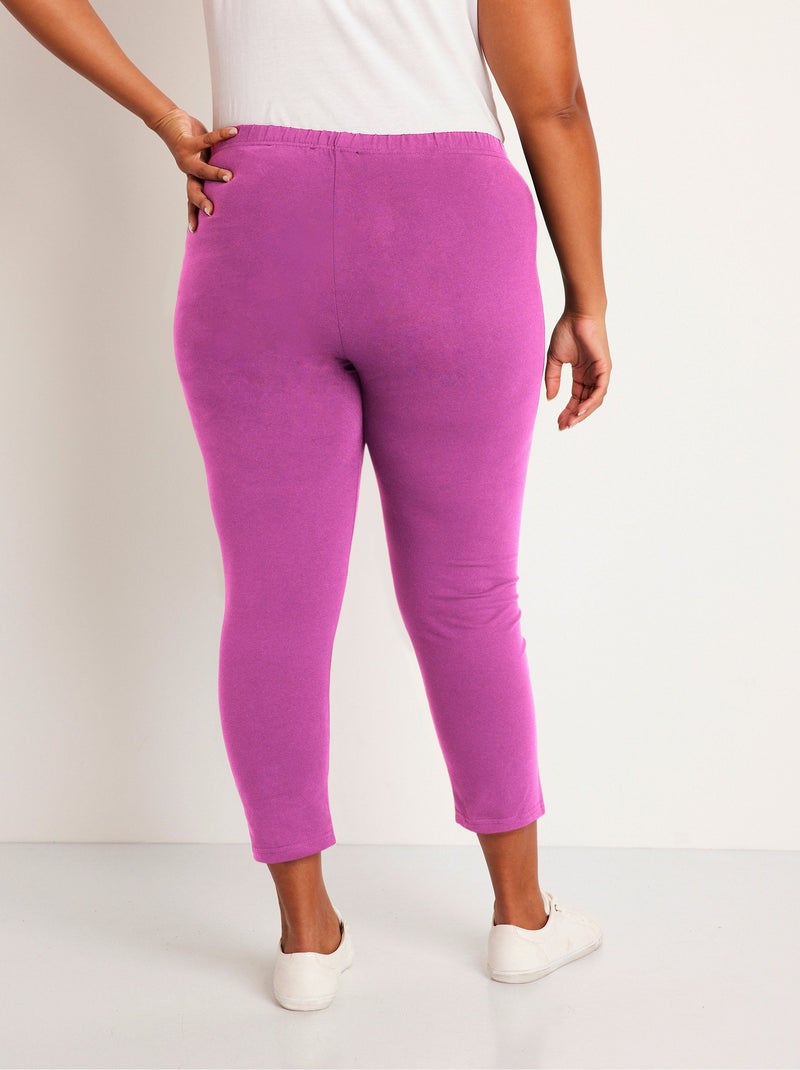 Legging liso corto con cinturilla elástica - Afibel Rosa fucsia - Kiabi