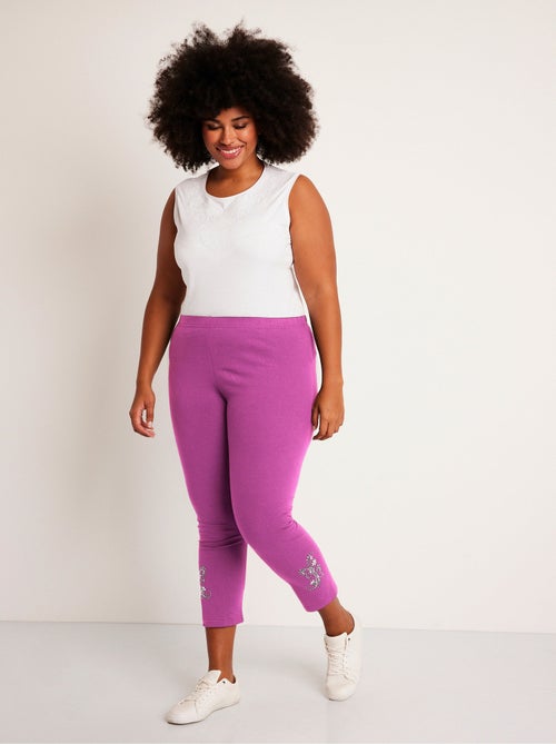 Legging liso corto con cinturilla elástica - Afibel - Kiabi