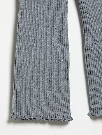 Legging liso de punto acanalado