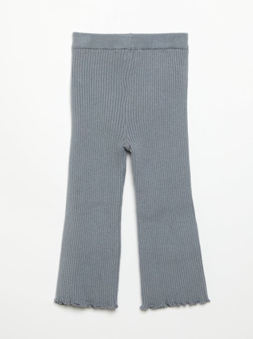Legging liso de punto acanalado - Kiabi