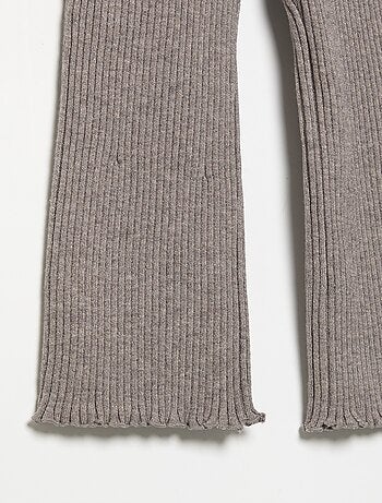 Legging liso de punto acanalado
