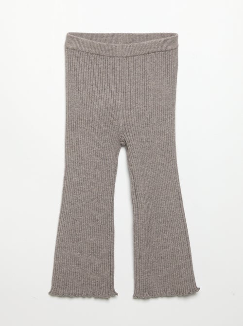 Legging liso de punto acanalado - Kiabi