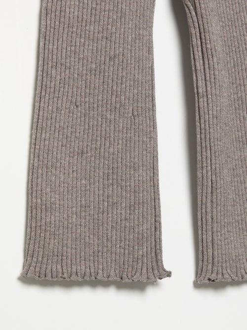 Legging liso de punto acanalado - Kiabi