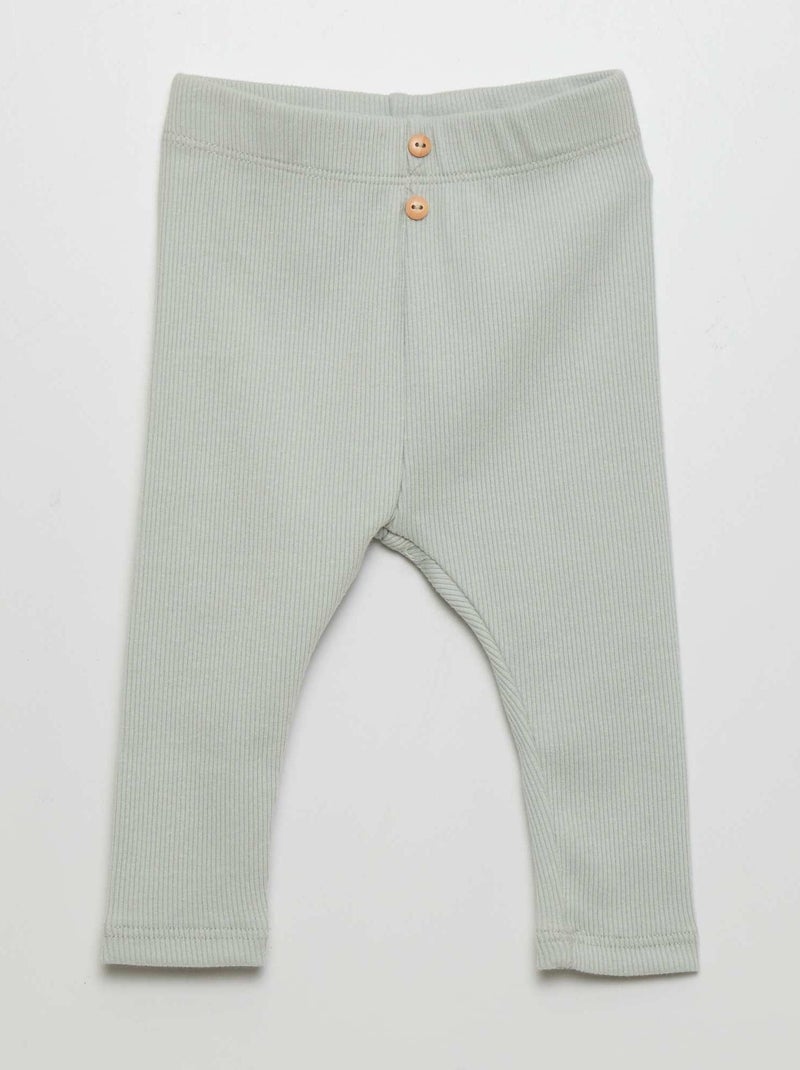 Legging liso de punto de canalé AZUL - Kiabi