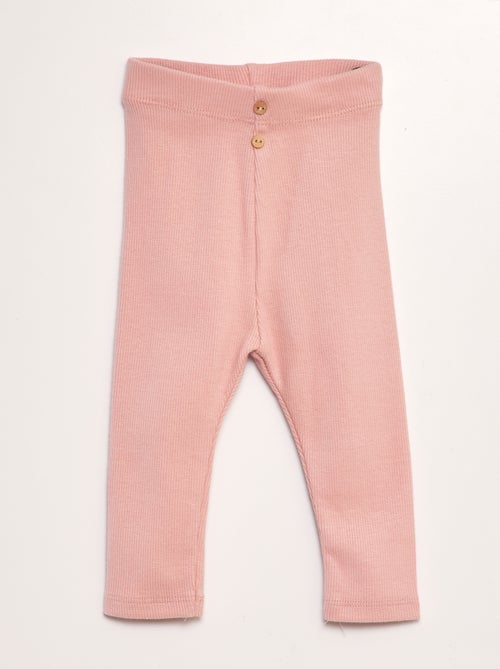 Legging liso de punto de canalé - Kiabi