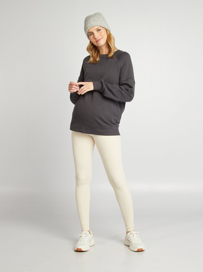 Legging premamá de canalé BEIGE - Kiabi