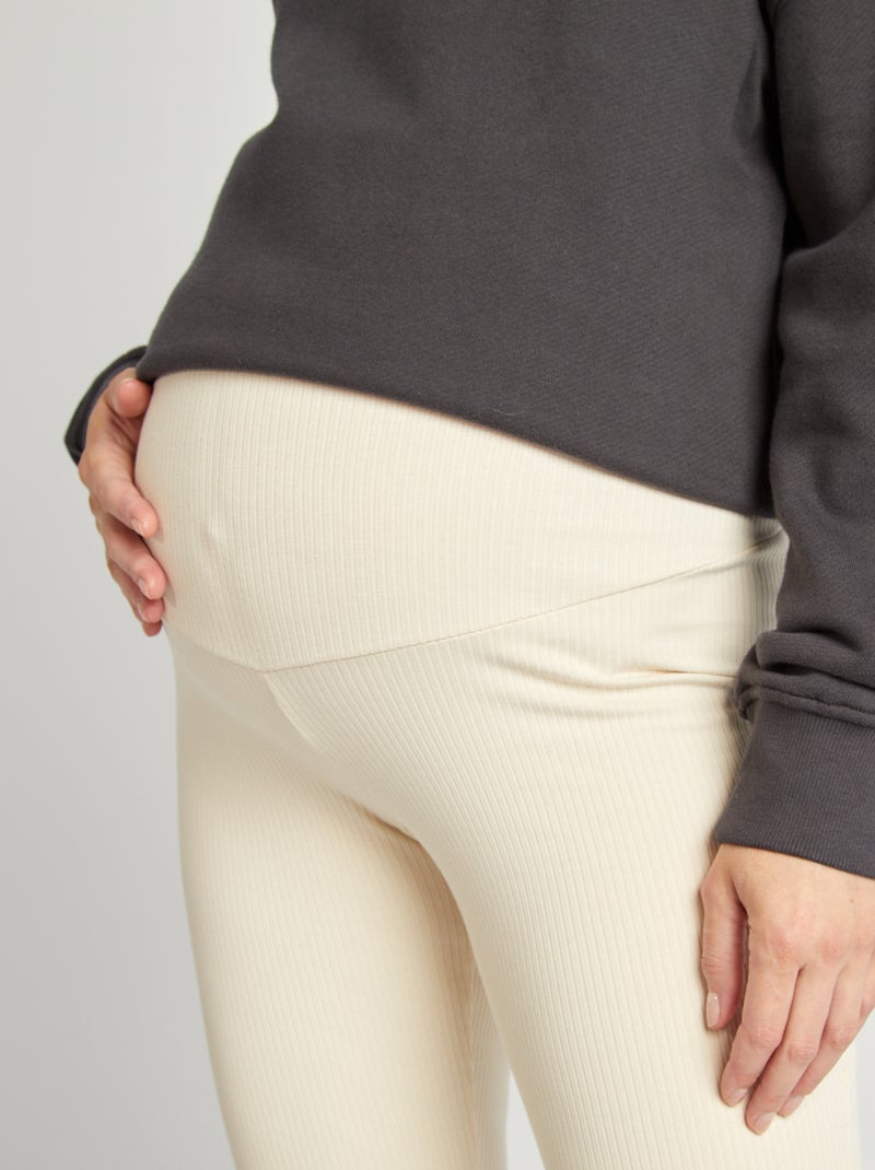 Legging premamá de canalé BEIGE - Kiabi
