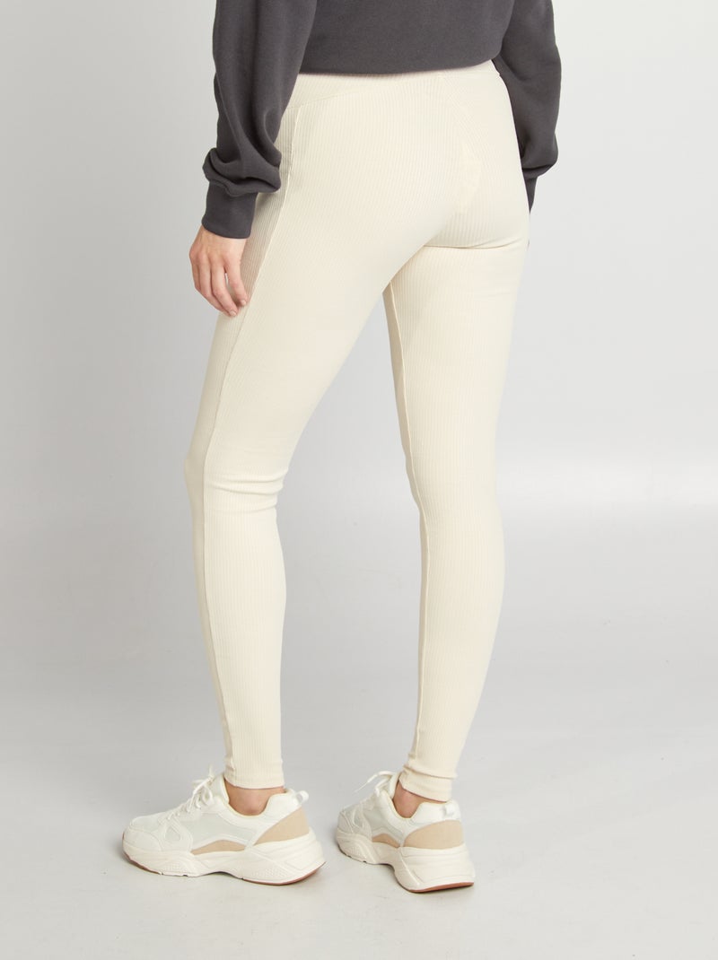 Legging premamá de canalé BEIGE - Kiabi