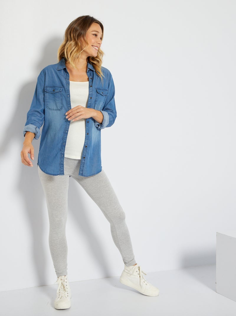 Legging premamá de punto elástico GRIS - Kiabi
