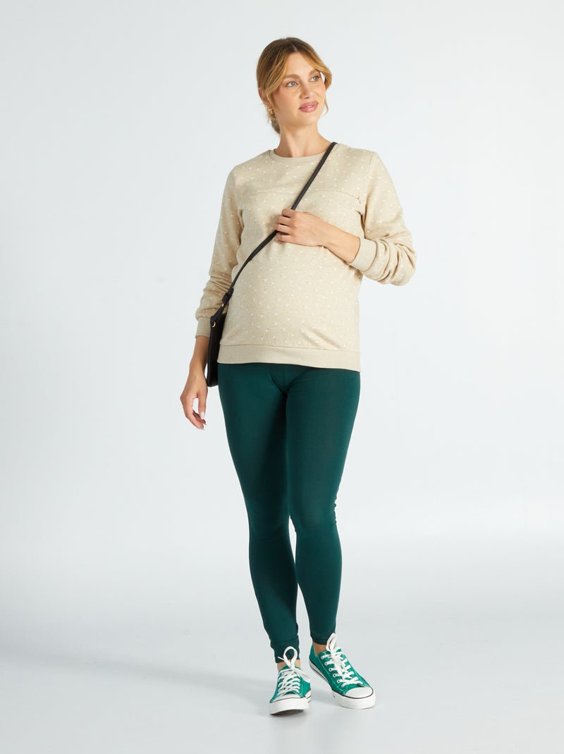 Legging premamá de punto elástico VERDE - Kiabi