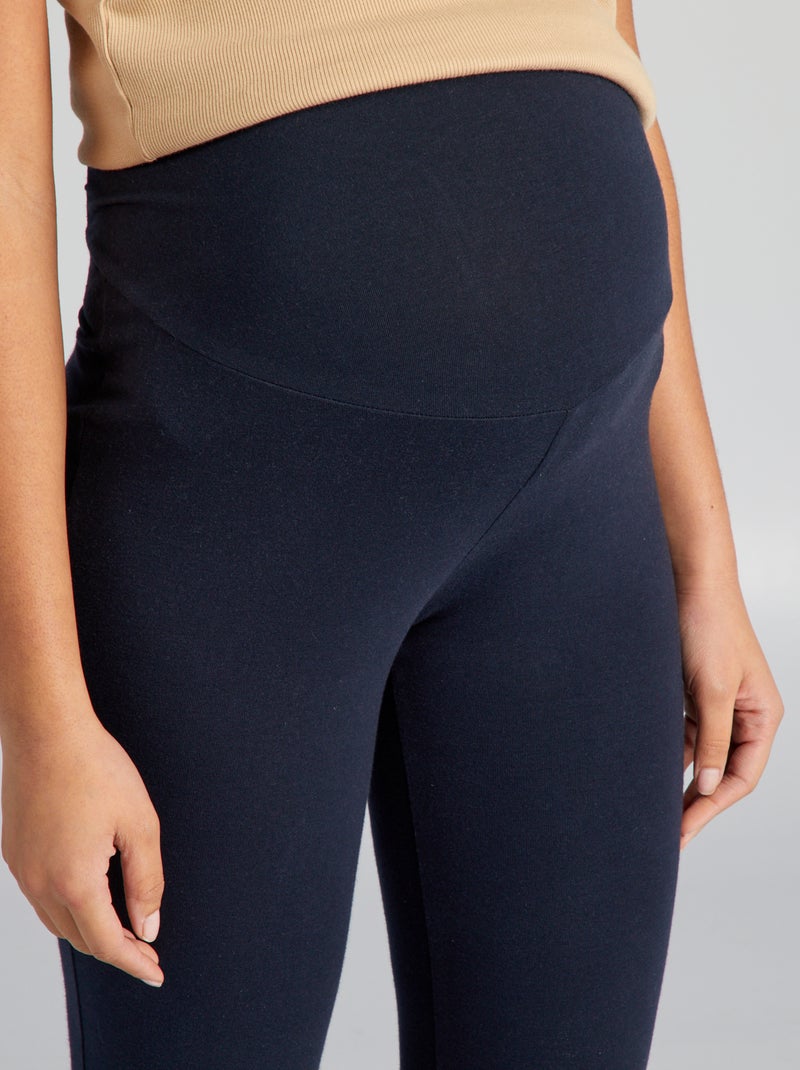 Legging premamá largo de punto liso azul - Kiabi