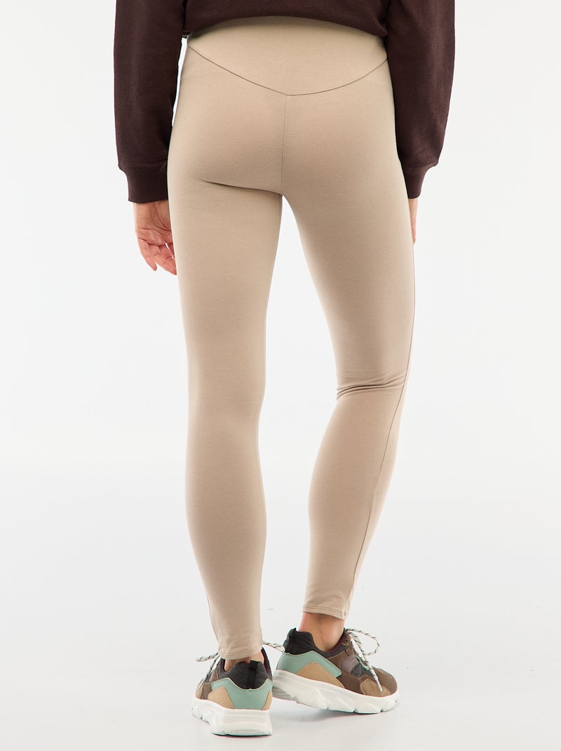 Legging premamá largo de punto liso Beige - Kiabi