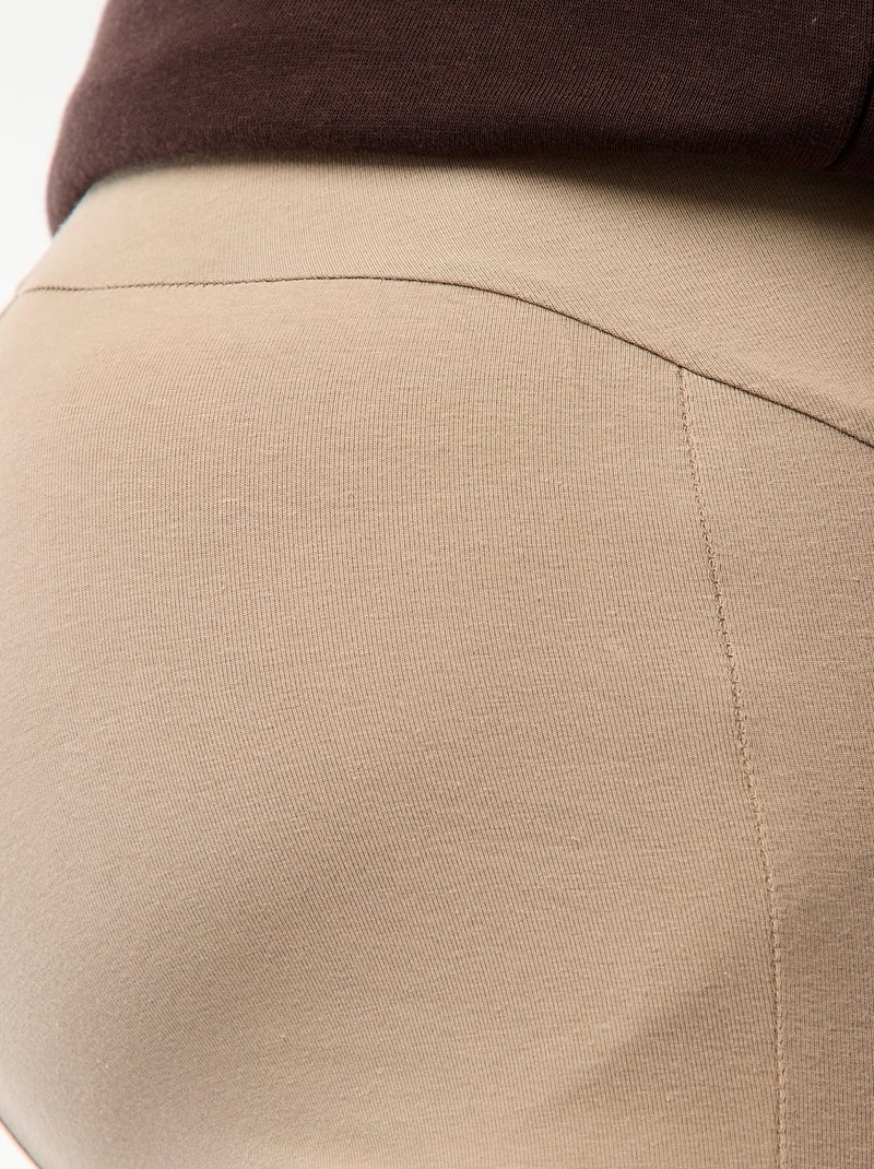 Legging premamá largo de punto liso Beige - Kiabi