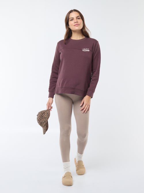 Legging premamá largo de punto liso - Kiabi