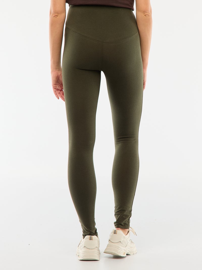 Legging premamá largo de punto liso Kaki - Kiabi