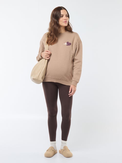 Legging premamá largo de punto liso - Kiabi