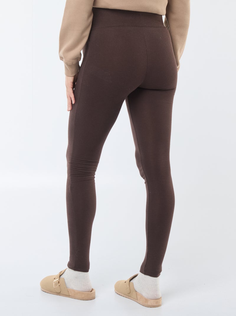Legging premamá largo de punto liso Marron - Kiabi