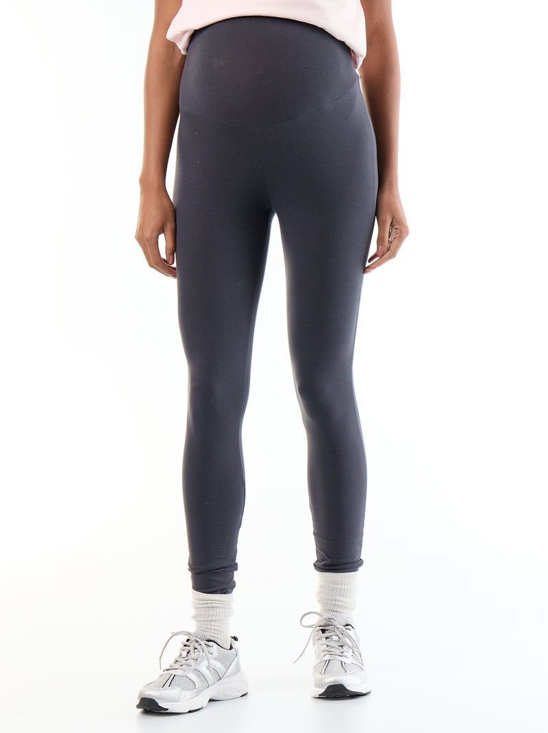 Legging premamá largo en punto liso Gris - Kiabi