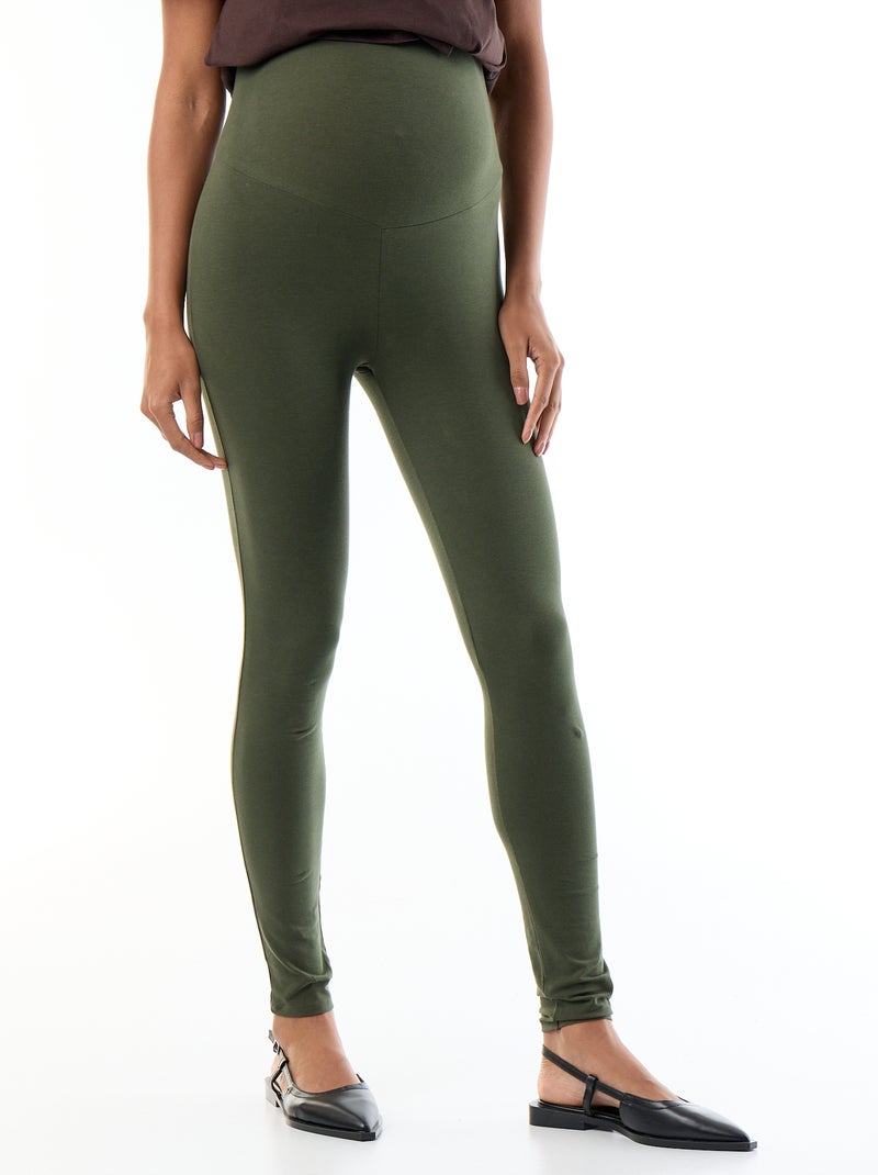 Legging premamá largo en punto liso Verde - Kiabi