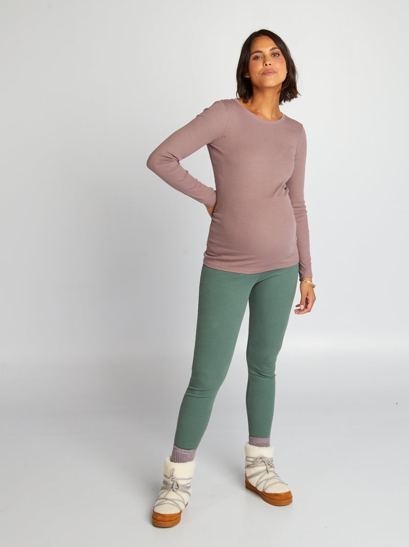 Legging premamá verde gris - Kiabi