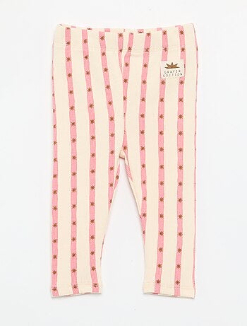 Legging rayado de punto acanalado