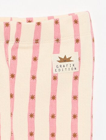 Legging rayado de punto acanalado