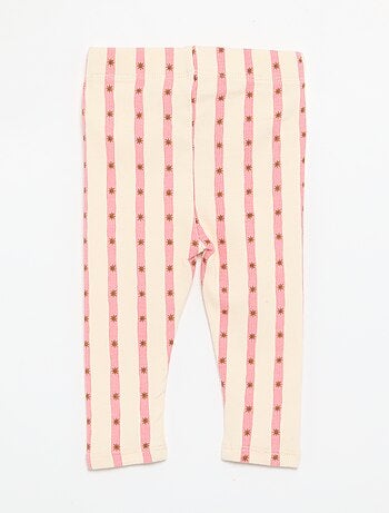 Legging rayado de punto acanalado