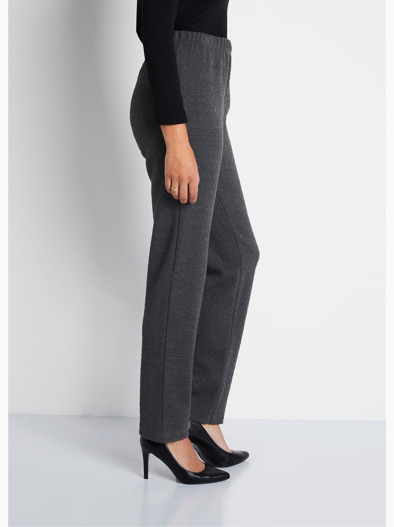 Legging recto con cinturilla elástica y lana. - Afibel Gris - Kiabi