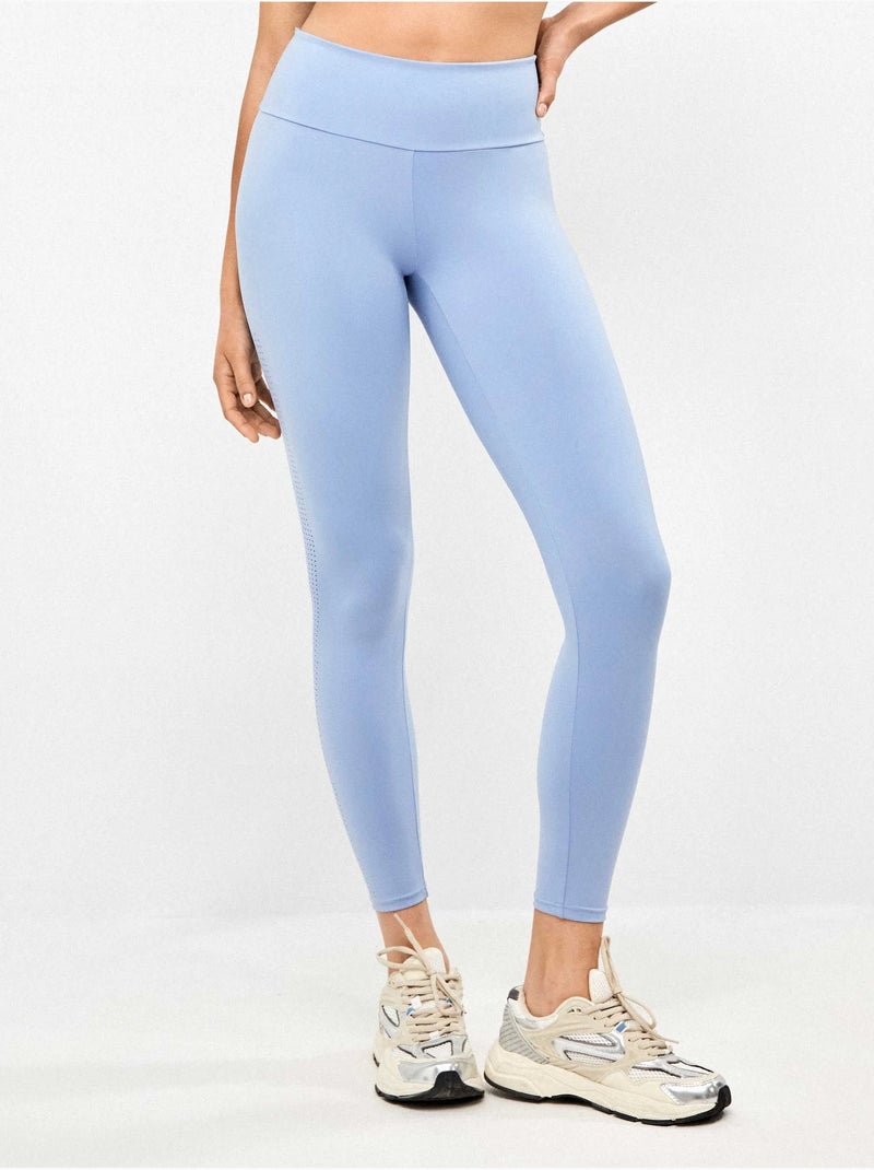 Legging tejido moldeador con cintura alta Azul - Kiabi