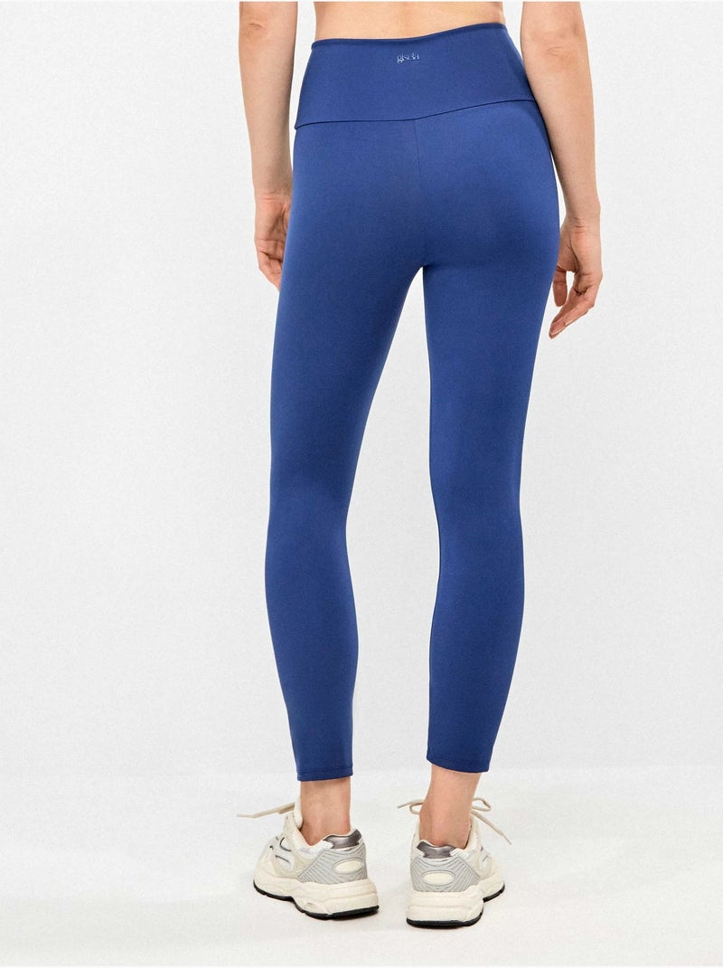 Legging tejido moldeador con cintura alta Azul marino - Kiabi