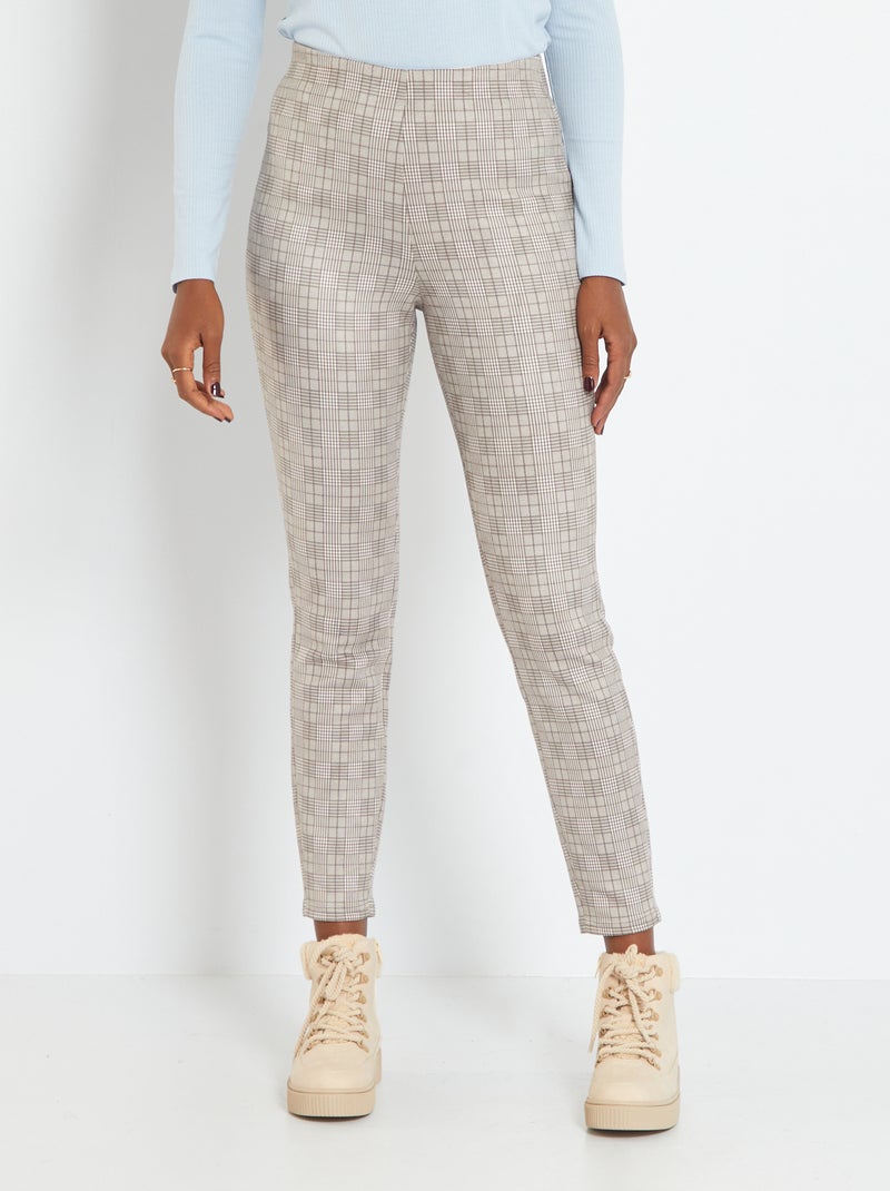 Legging trendy smart 'cuadros' NEGRO - Kiabi