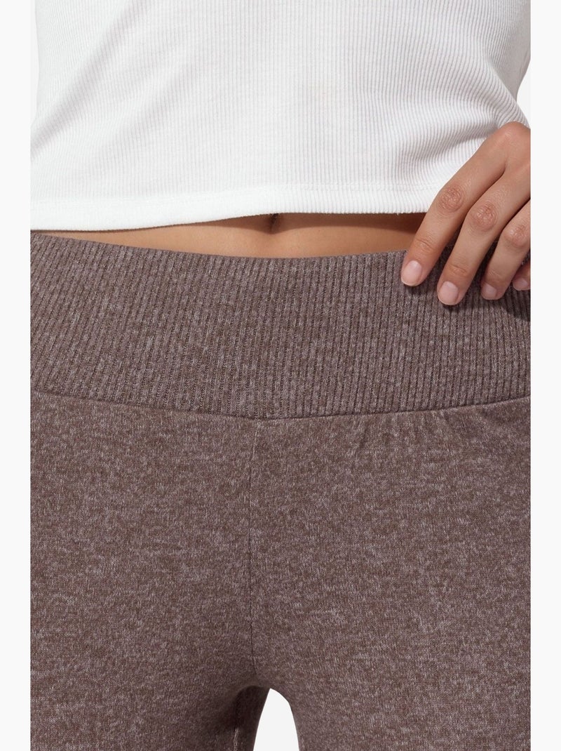 Leggings acampanados de cintura alta busem Marrón chocolate - Kiabi