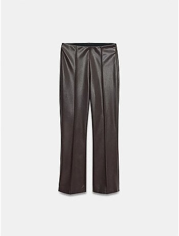 Leggings acampanados de polipiel de tiro alto dilvin